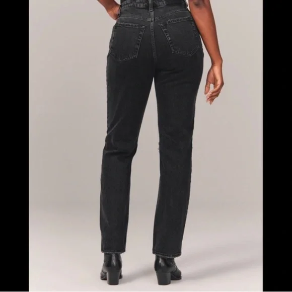 Abercrombie & Fitch Black Straight Leg Jeans - Picture 2 of 6
